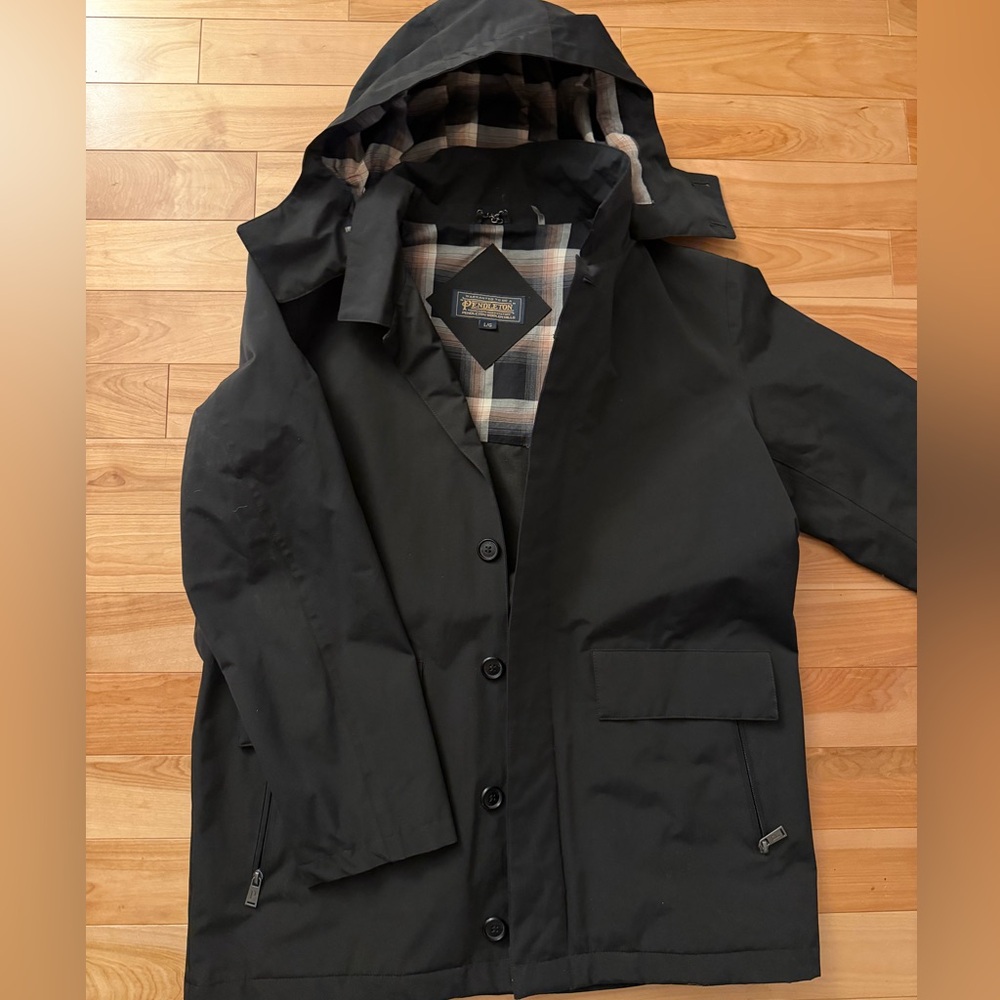 Pendleton Black Hooded Raincoat